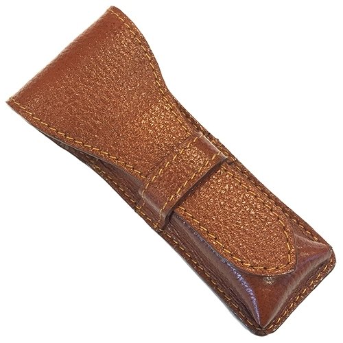 LP3 Saddle Brown Leather Safety Razor Case